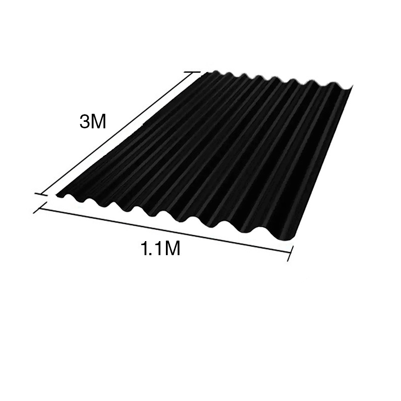 ternium-sin-25gne-03000v2 Chapa Sinusoidal Acanalada Galvanizada Techos C25 Prepintada Negro 3m x 1.1m x 0.5mm - Imagen 1