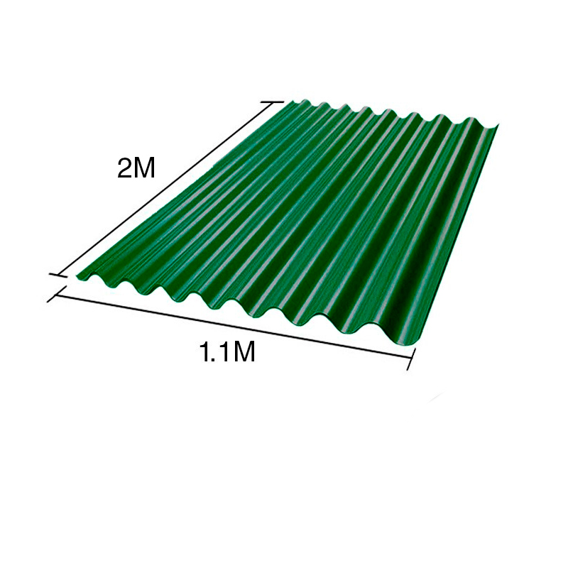 ternium-sin-25gve-02000v2 Chapa Sinusoidal Acanalada Galvanizada Techos C25 Prepintada Verde 2m x 1.1m x 0.5mm - Imagen 1